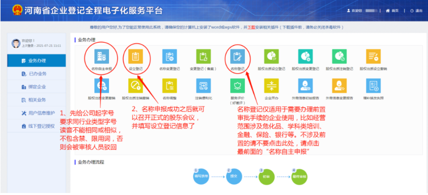 河南疑難核名條件辦理名稱自主核名